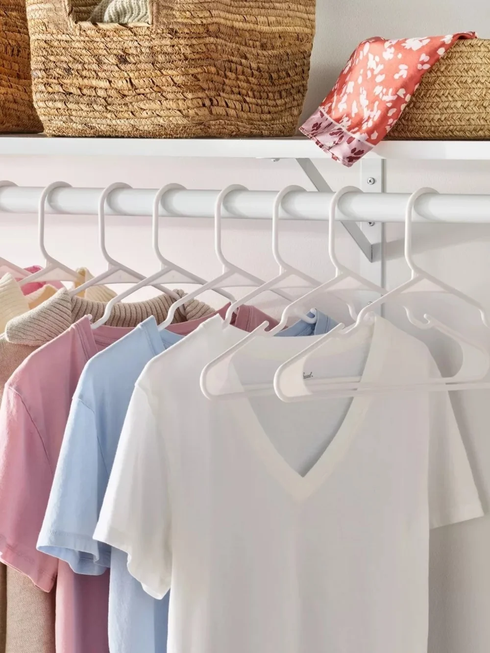 White Plastic Clothes Hangers - 36 Piece Set for Home Organization